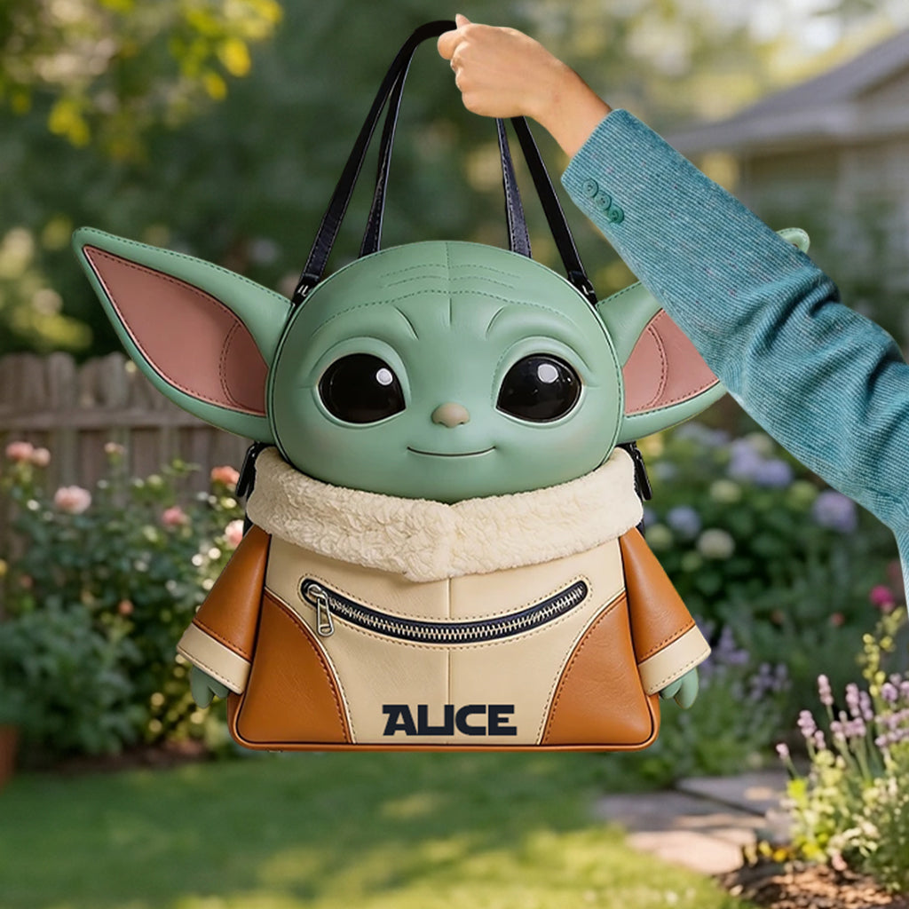 Cute Green Ailen - Personalized The Force Custom Shape Tote Bag