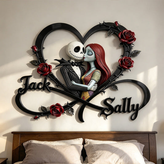 I Love You To Infinity And Beyond - Personalized Nightmare 3D Printed Cut Metal Sign