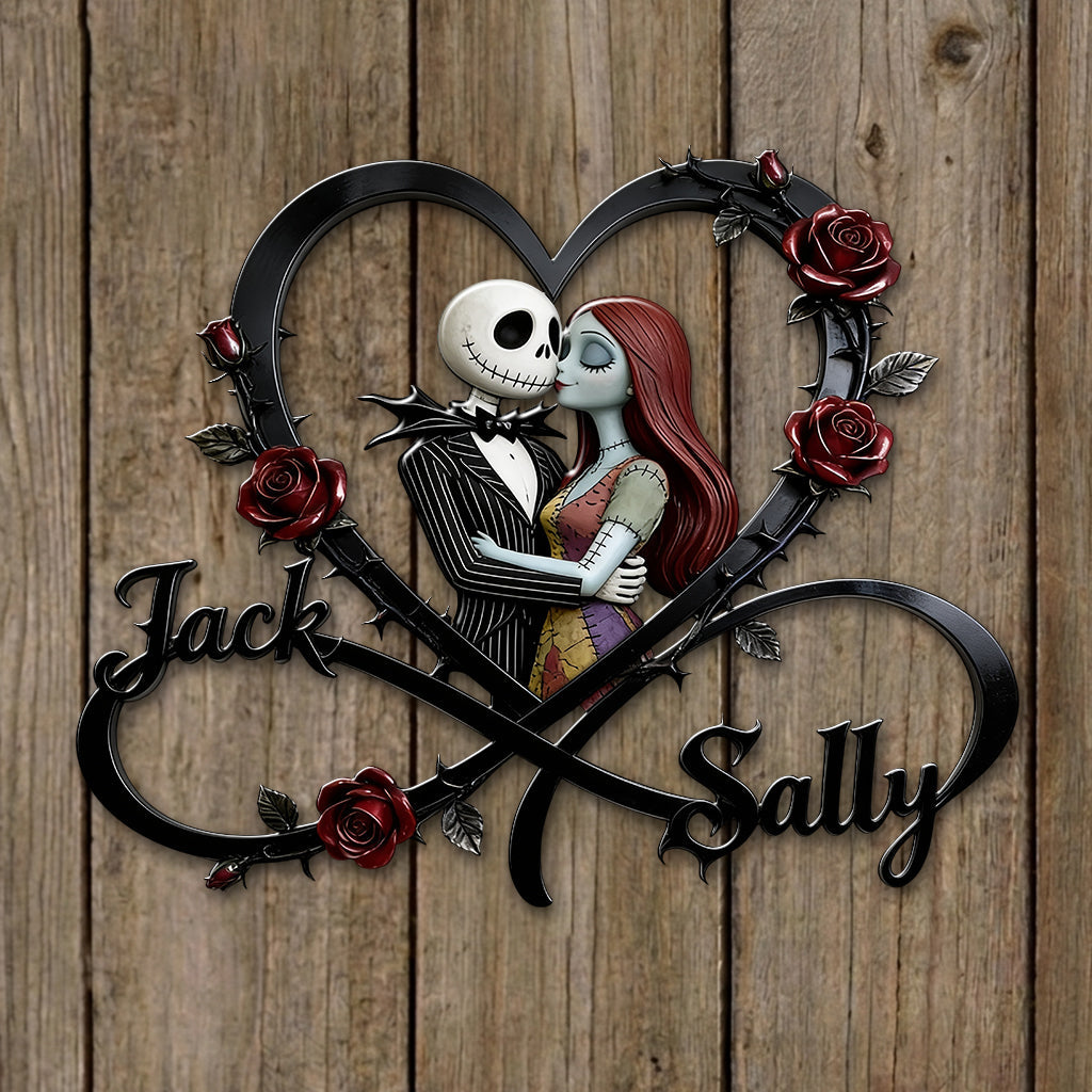 I Love You To Infinity And Beyond - Personalized Nightmare 3D Printed Cut Metal Sign