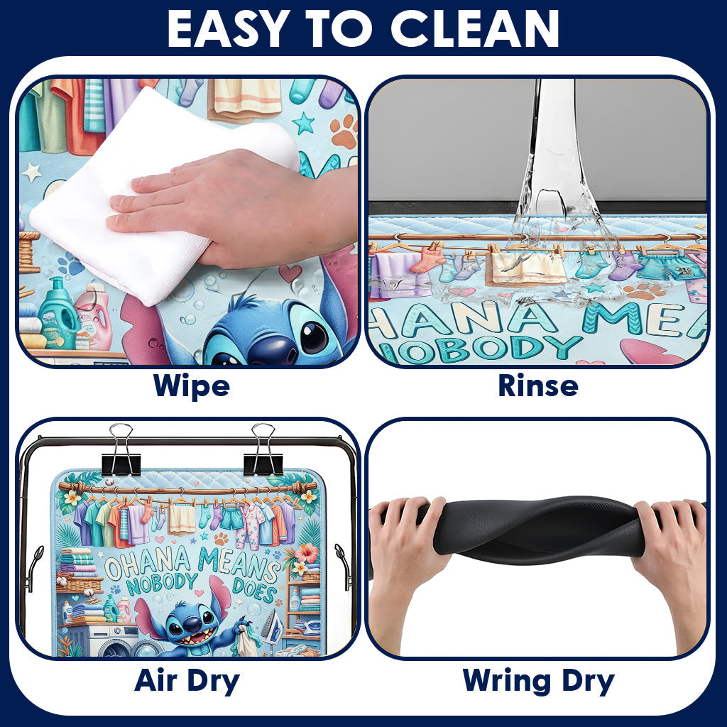Ohana Means Nobody Does Laundry Alone - Personalized Ohana Drying Mat