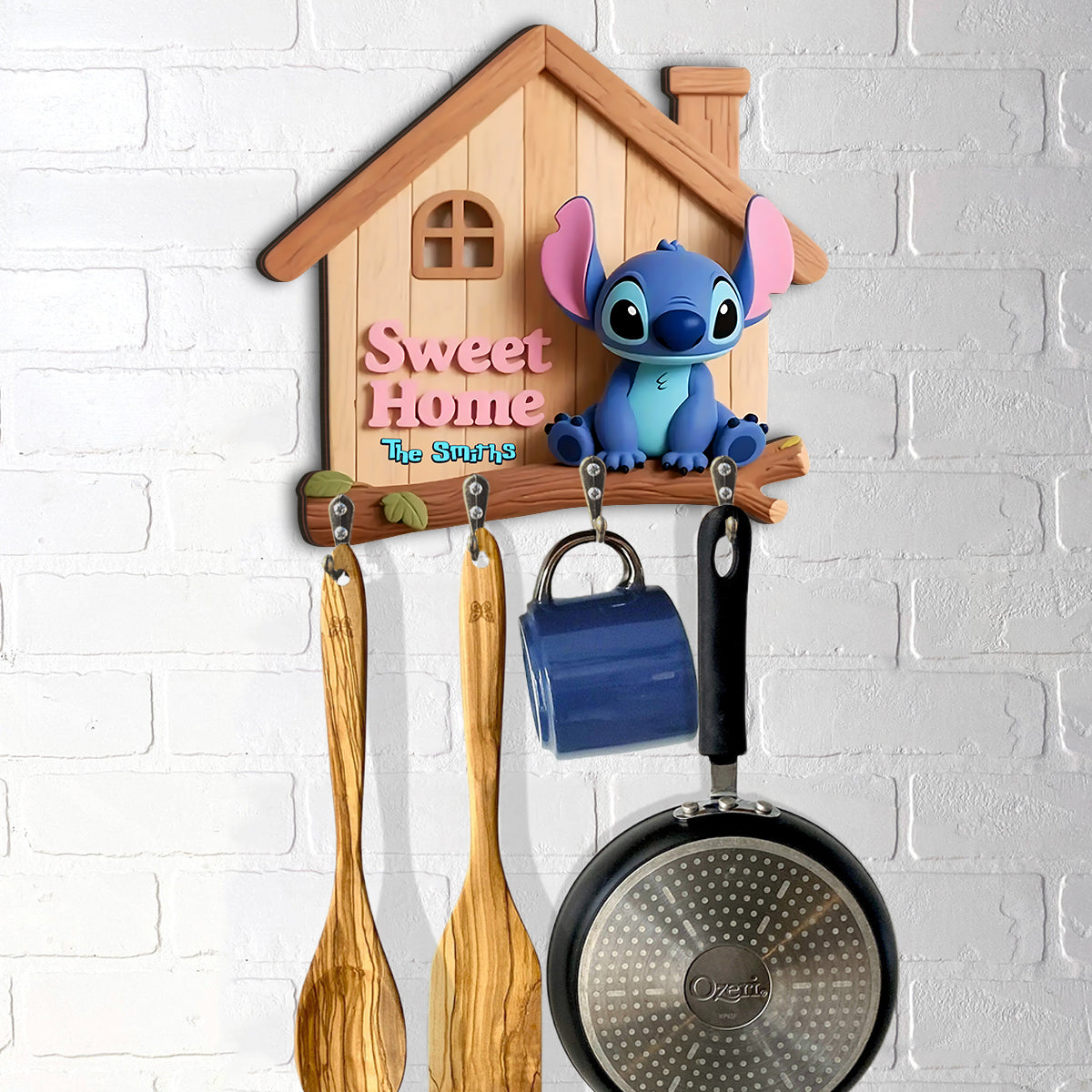 Sweet Home - Personalized Ohana Custom Shaped Hanging Rack