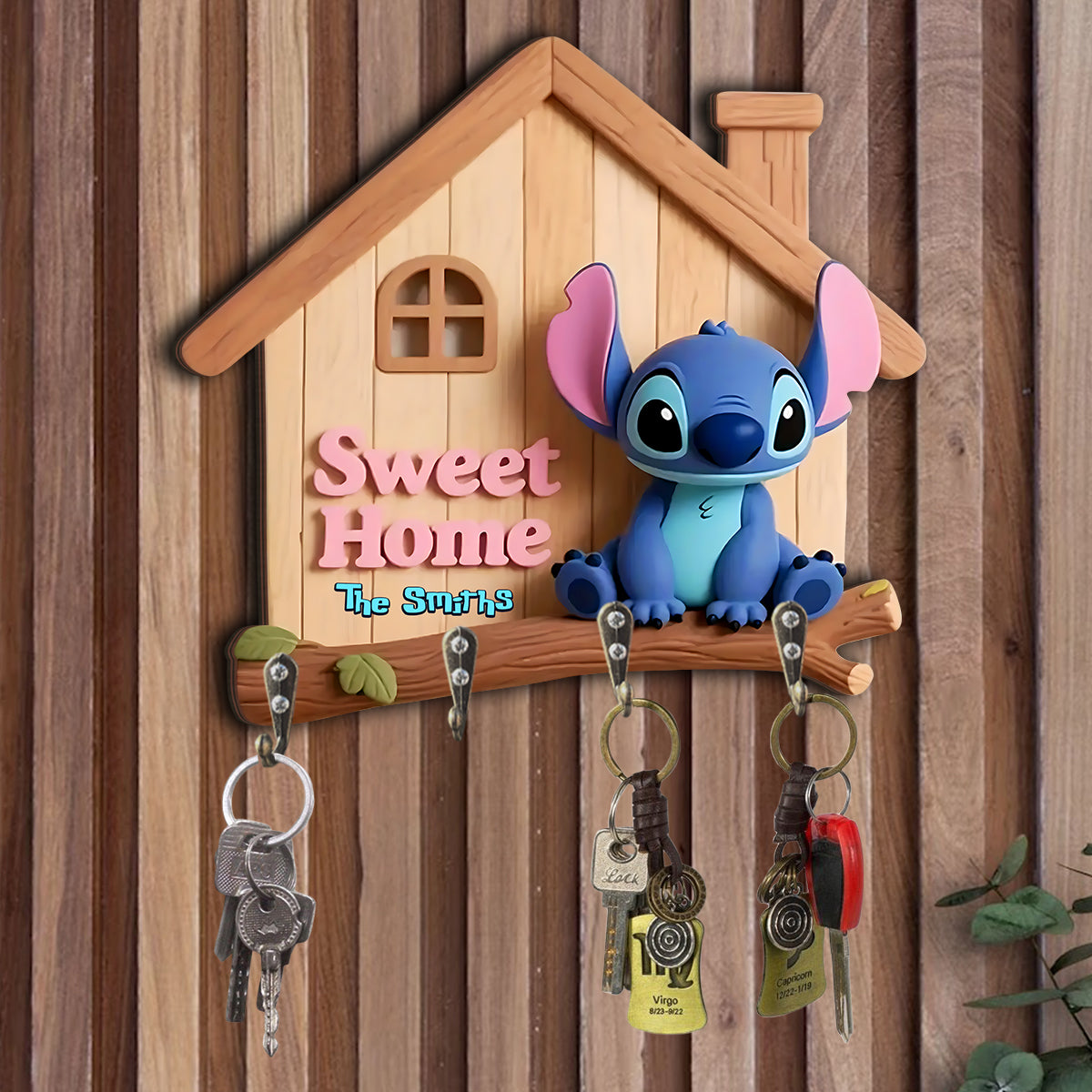 Sweet Home - Personalized Ohana Custom Shaped Hanging Rack