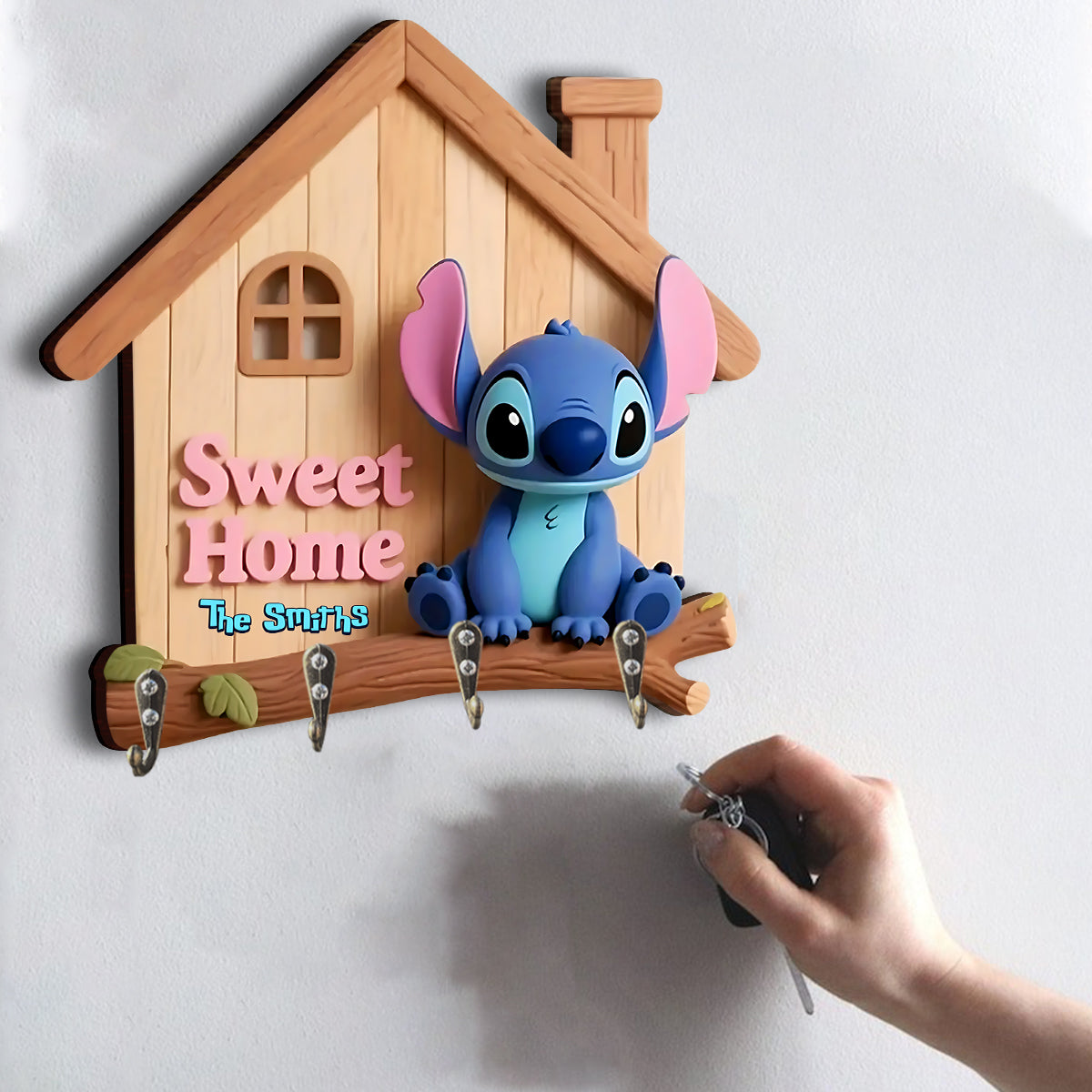 Sweet Home - Personalized Ohana Custom Shaped Hanging Rack