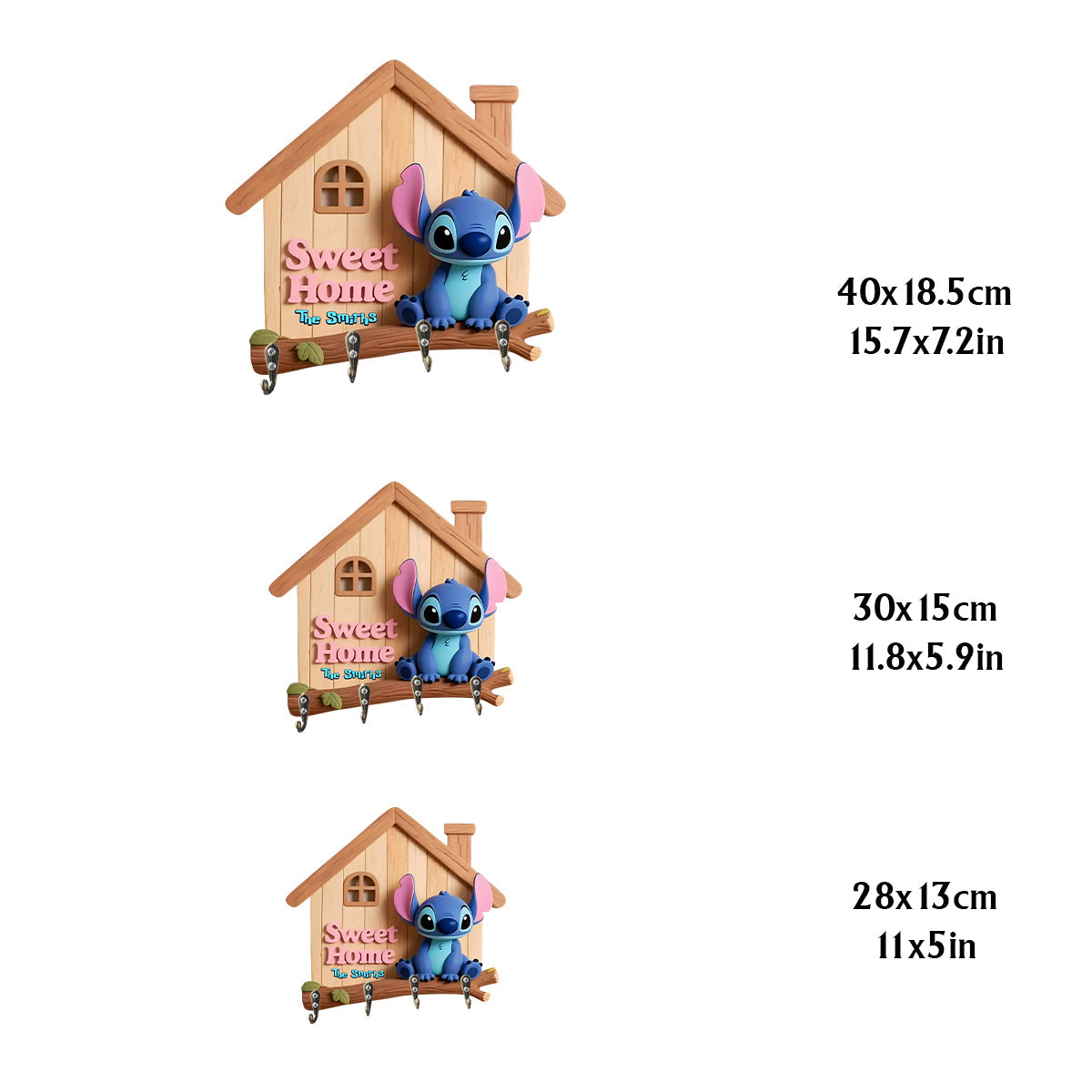 Sweet Home - Personalized Ohana Custom Shaped Hanging Rack