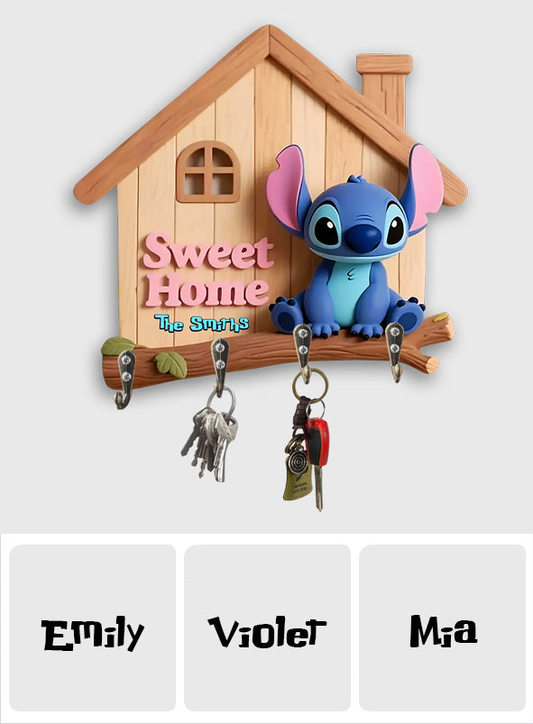 Sweet Home - Personalized Ohana Custom Shaped Hanging Rack