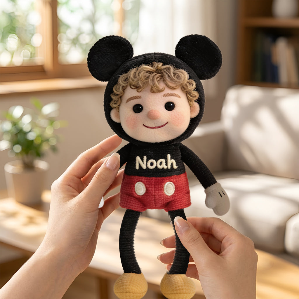 Transform Into A Big Ears Mouse Character - Personalized Mouse Posable Plush Doll