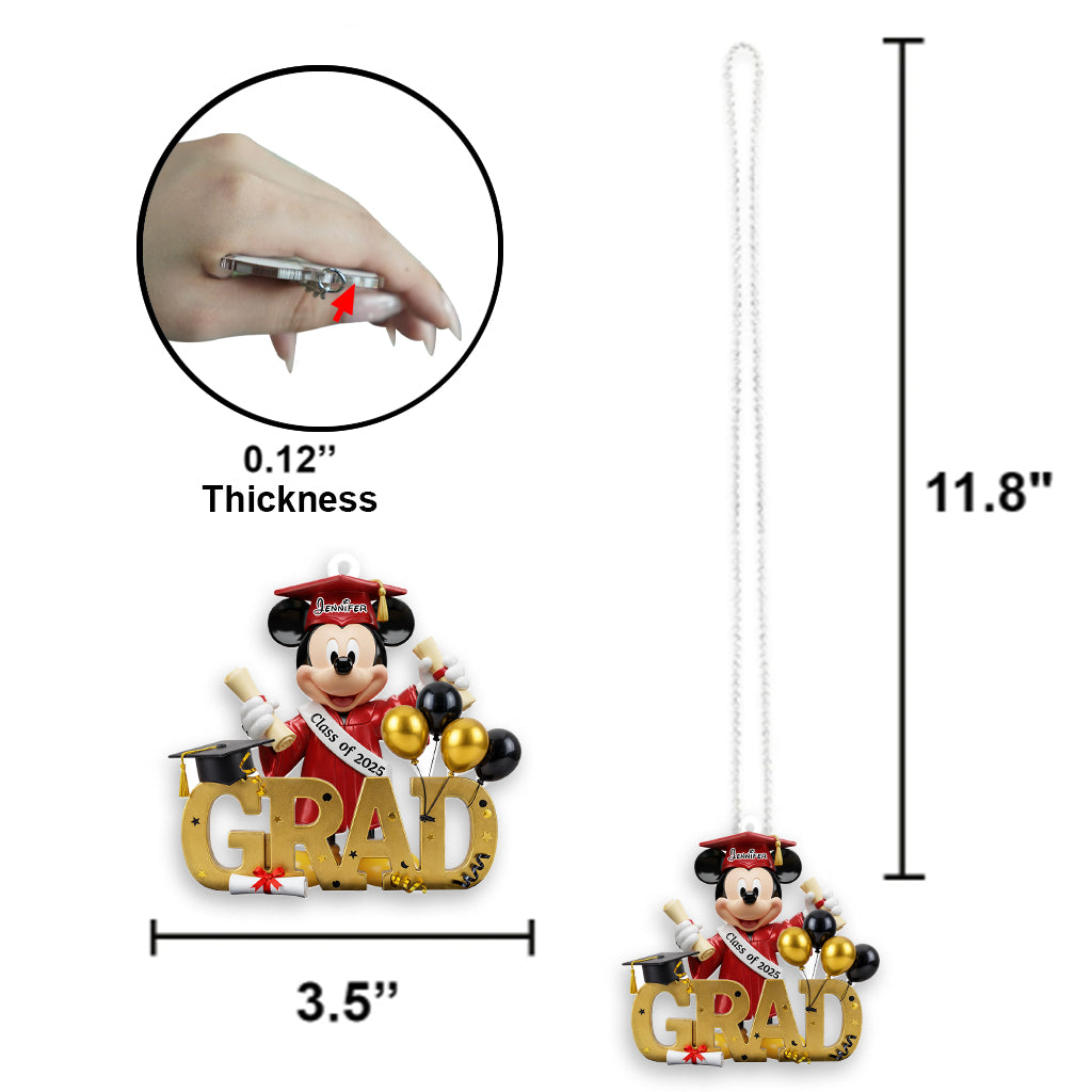 Class Of 2025 - Personalized Mouse Transparent Car Ornament