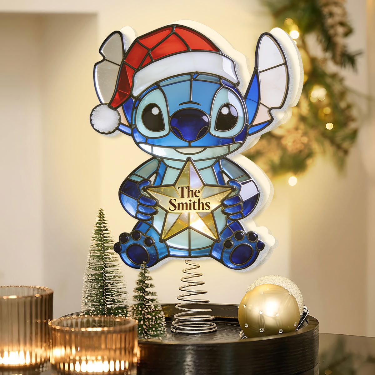 Merry Christmas - Personalized Ohana LED Light Tree Topper