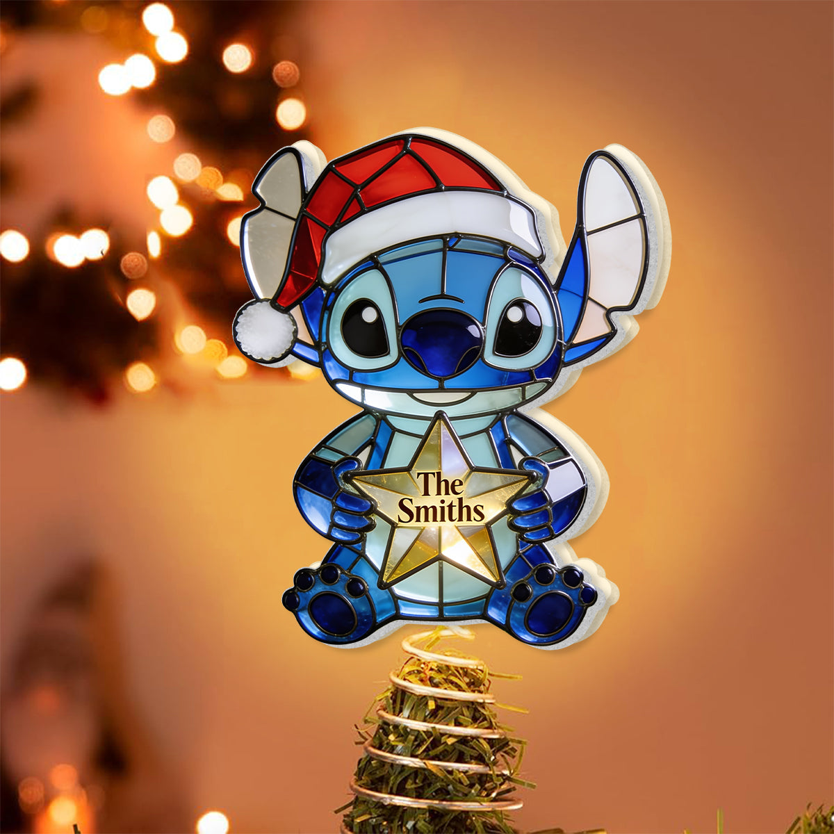 Merry Christmas - Personalized Ohana LED Light Tree Topper