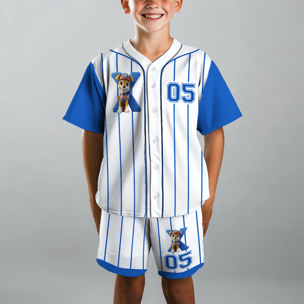 No Job Is Too Big, No Pup Is Too Small - Personalized Paw Patrol Kid Jersey Shirt & Shorts