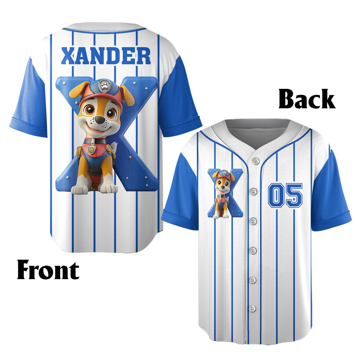 No Job Is Too Big, No Pup Is Too Small - Personalized Paw Patrol Kid Jersey Shirt & Shorts