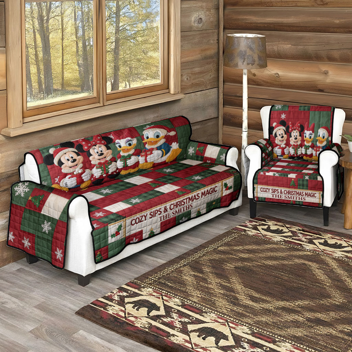 Magical Christmas - Personalized Mouse Quilted Sofa/Couch Cover