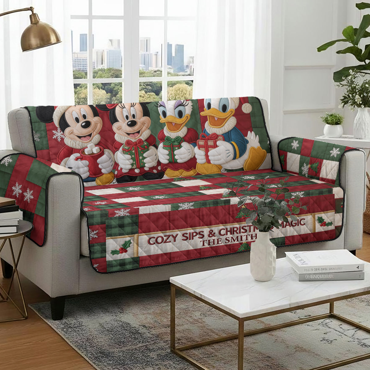 Magical Christmas - Personalized Mouse Quilted Sofa/Couch Cover