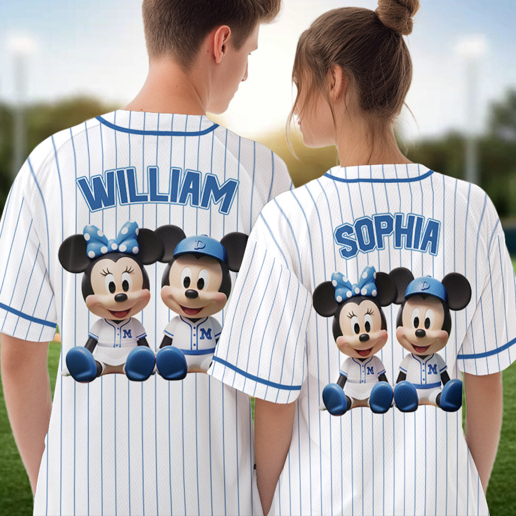 Matching Baseball Jersey For Couple - Personalized Mouse Baseball Jersey