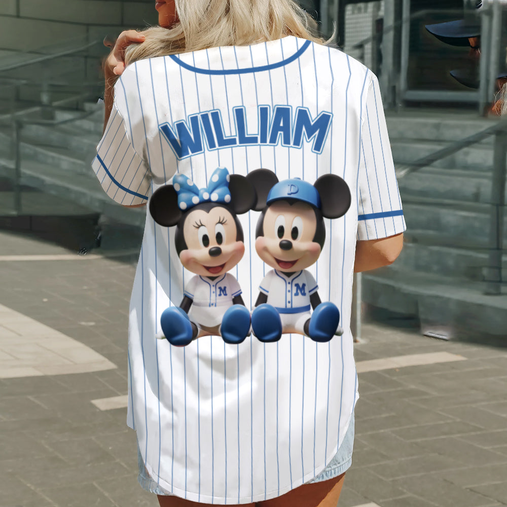 Matching Baseball Jersey For Couple - Personalized Mouse Baseball Jersey