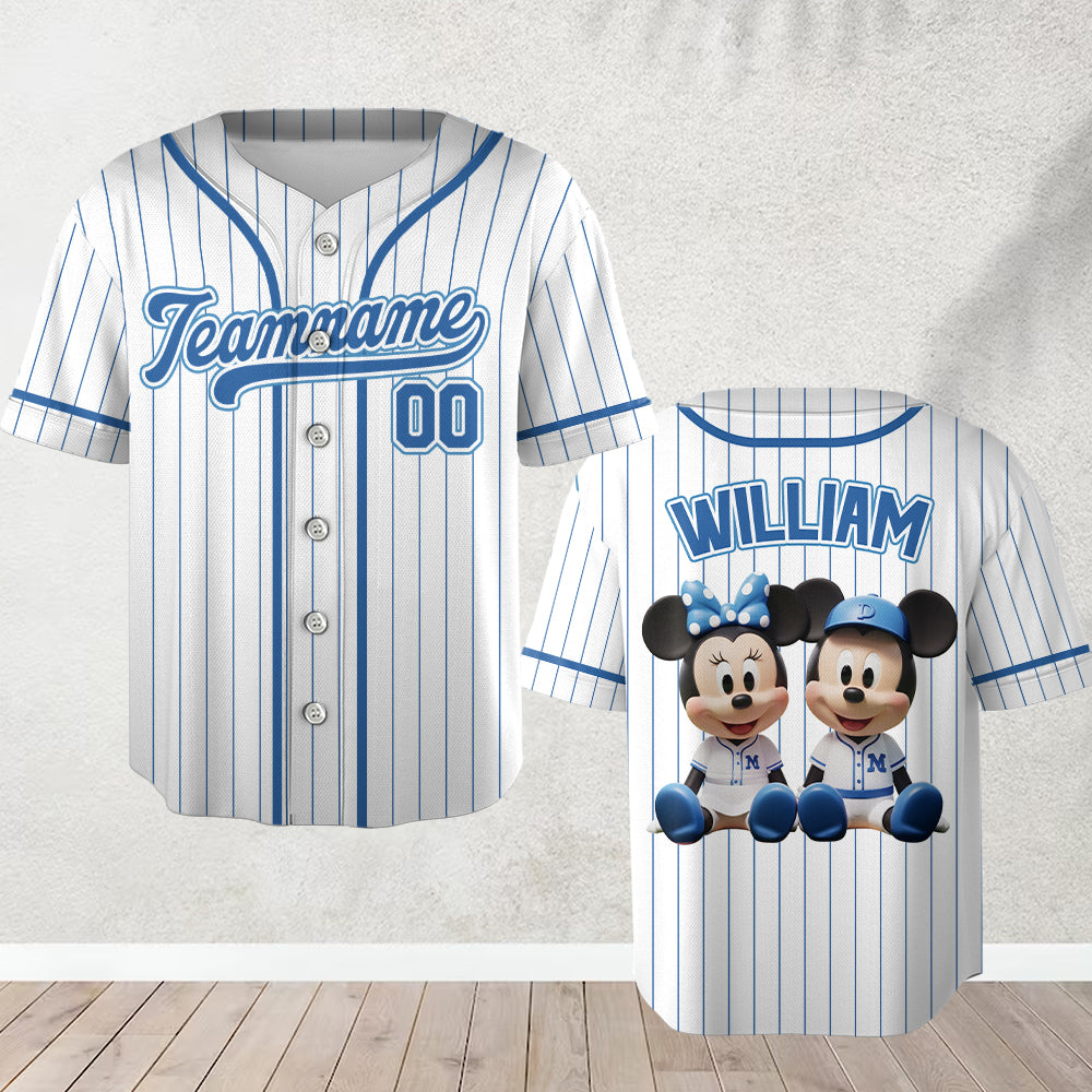 Matching Baseball Jersey For Couple - Personalized Mouse Baseball Jersey
