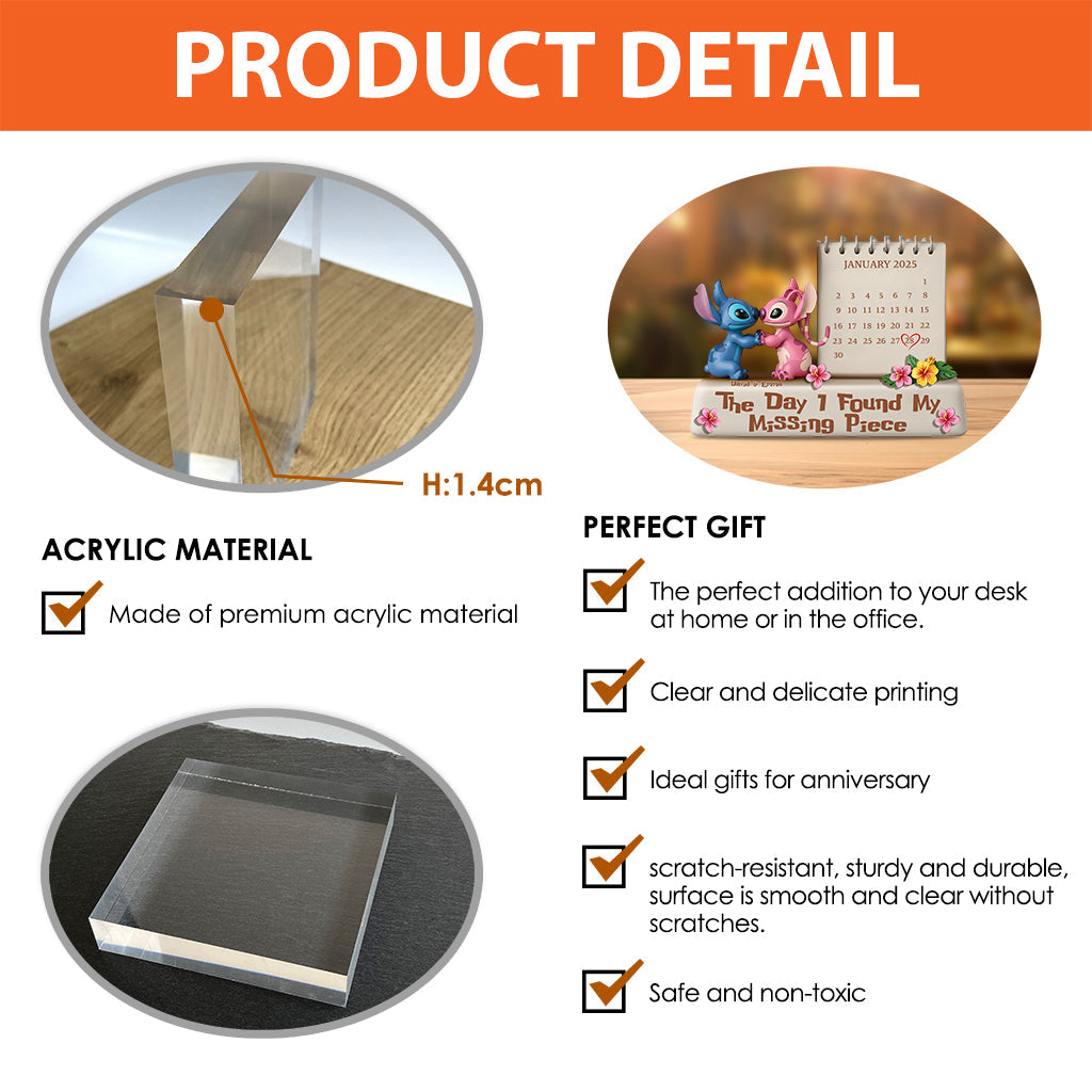 The Day I Found My Missing Piece - Personalized Ohana Custom Shaped Acrylic Plaque