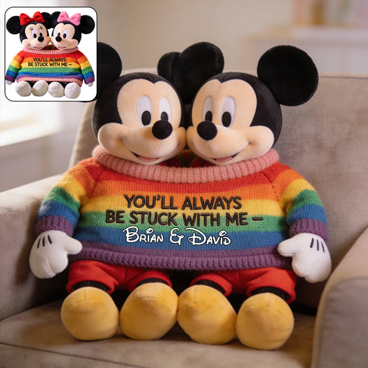 Love Is Love Mouse Couple - Personalized Mouse Premium Faux Fur Pillow