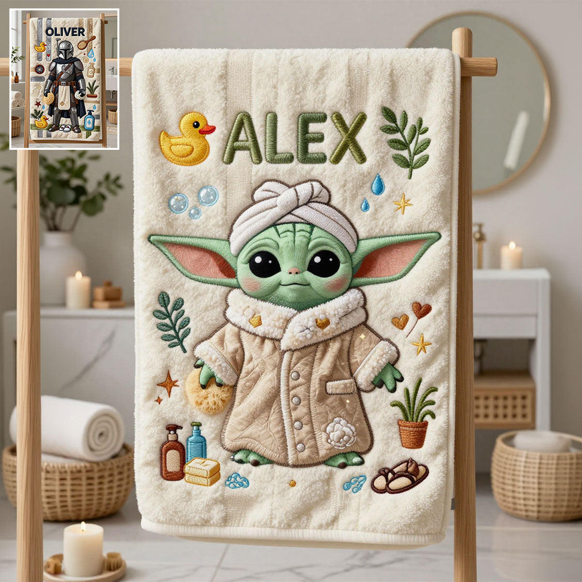 A Cozy Little Escape - Personalized The Force Quick-dry Beach Towel/ Bath Towel