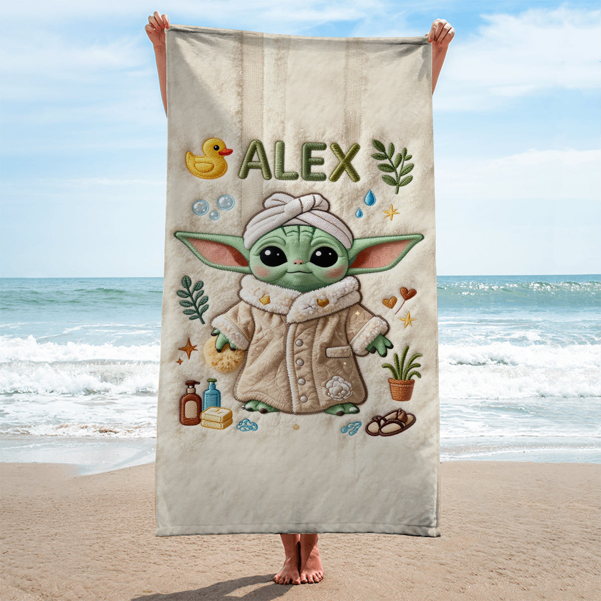 A Cozy Little Escape - Personalized The Force Quick-dry Beach Towel/ Bath Towel