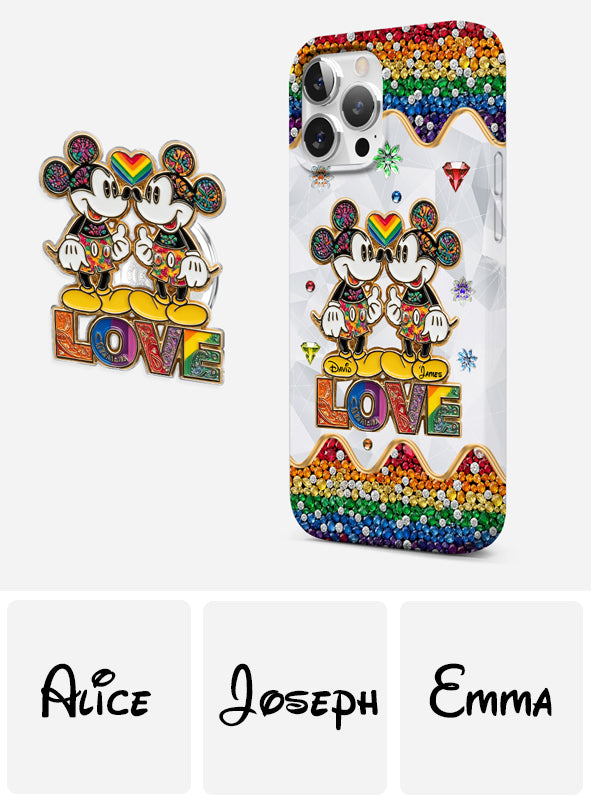 Rainbow Mouse Couple Love - Personalized LGBT Support Full Print Phone Case