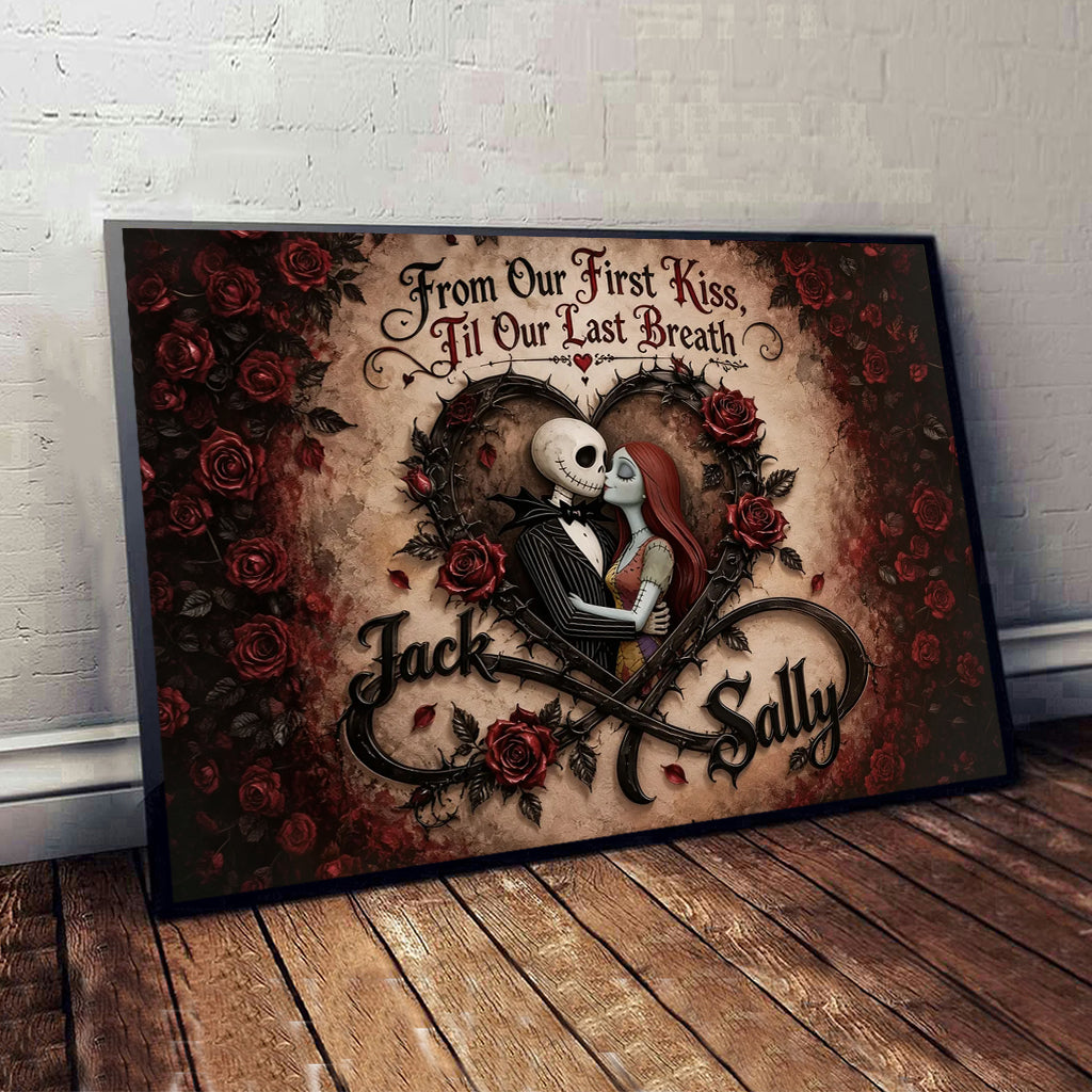 From Our First Kiss, Till Our Last Breath - Personalized Nightmare Canvas And Poster