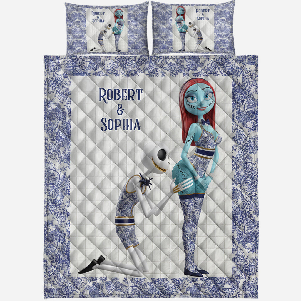 Playful Couple Funny Gift Toyle De Jouy Style - Personalized Nightmare Quilt Set