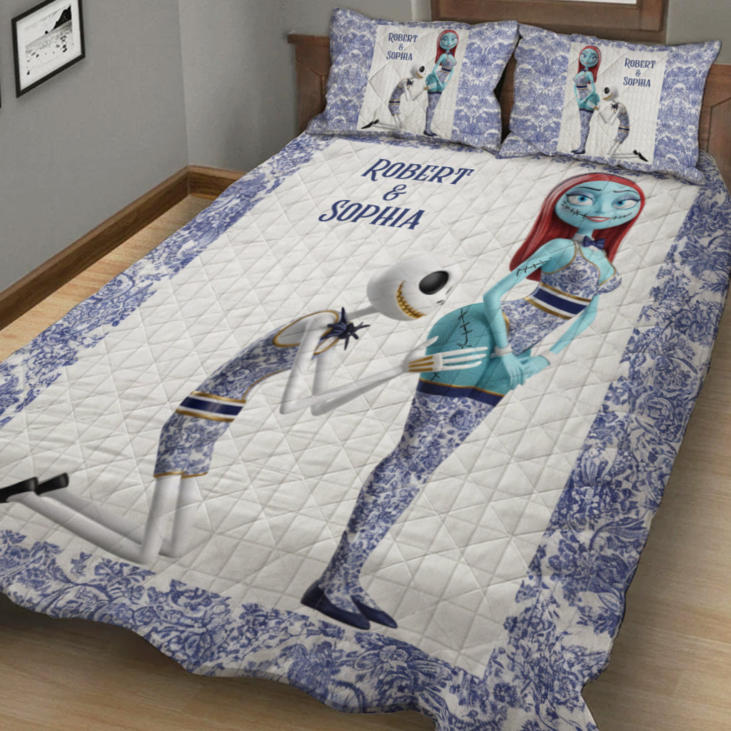 Playful Couple Funny Gift Toyle De Jouy Style - Personalized Nightmare Quilt Set