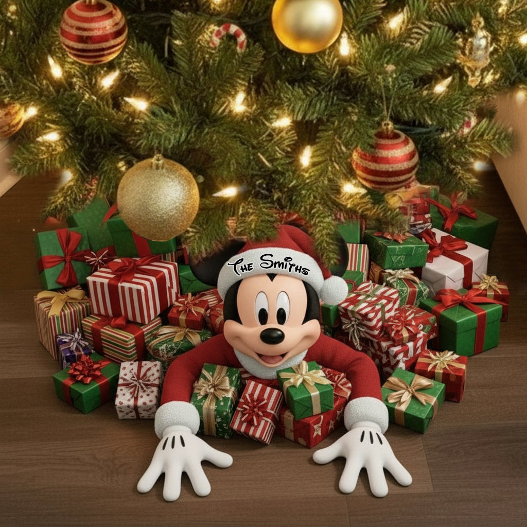 Sneaky Mouse Ears - Personalized Mouse Shaped Tree Skirt
