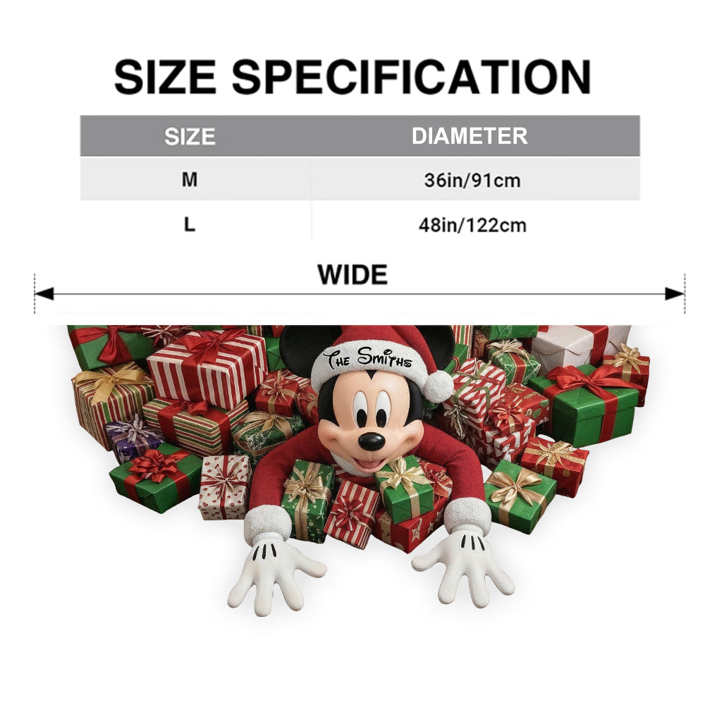 Sneaky Mouse Ears - Personalized Mouse Shaped Tree Skirt