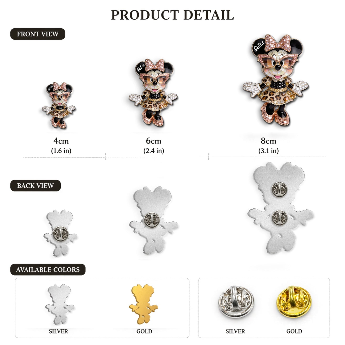 Cute Mouse - Personalized Mouse 3D Embossed Enamel Pin
