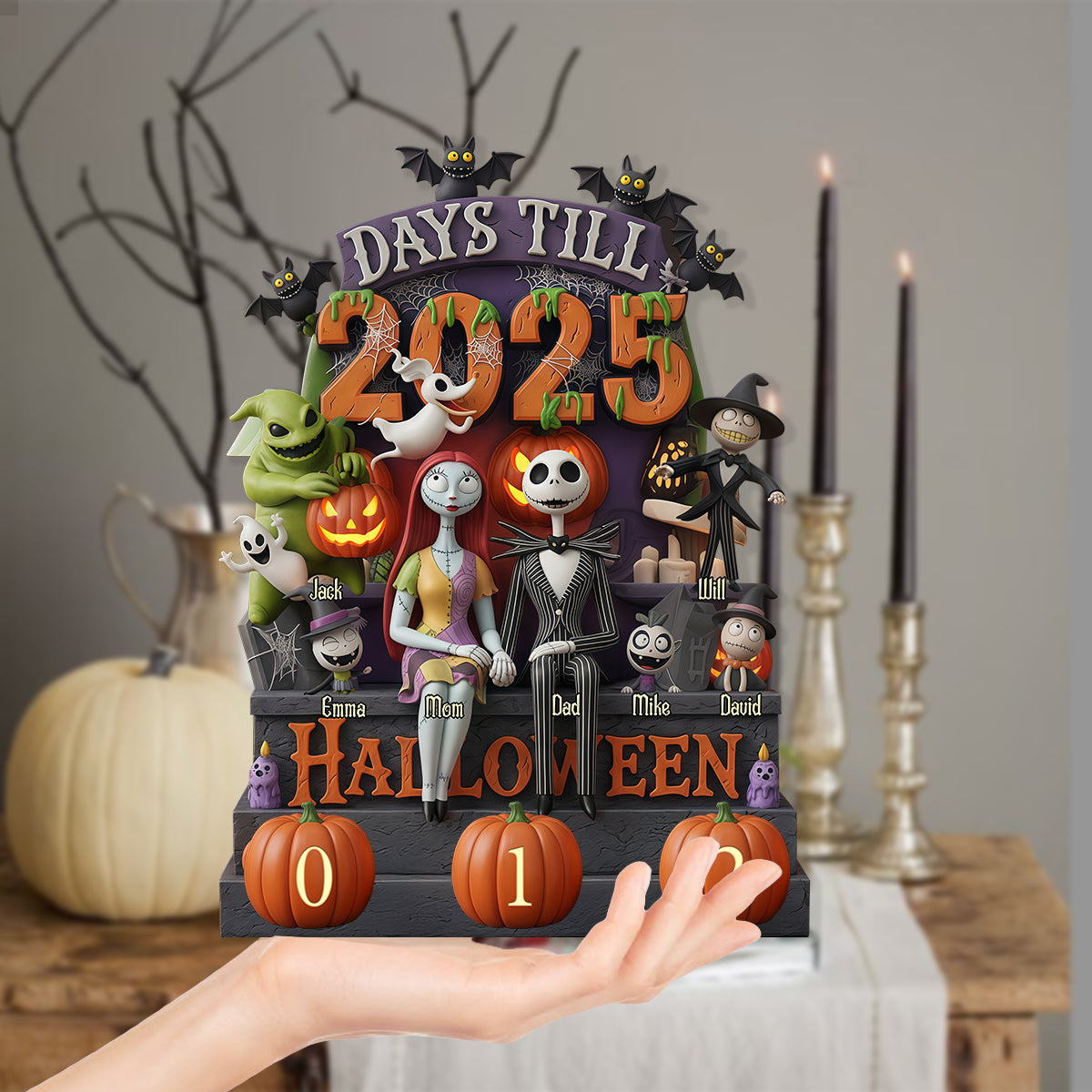 Halloween Countdown - Personalized Nightmare Interchangeable Plaque