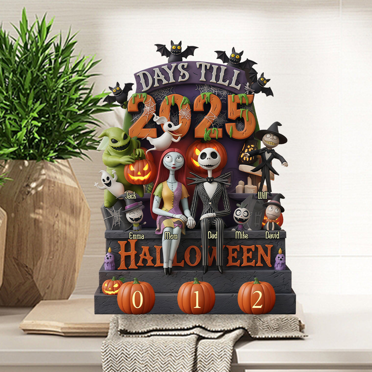 Halloween Countdown - Personalized Nightmare Interchangeable Plaque