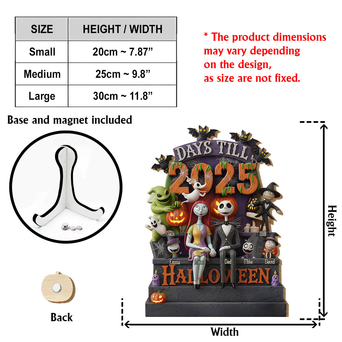 Halloween Countdown - Personalized Nightmare Interchangeable Plaque