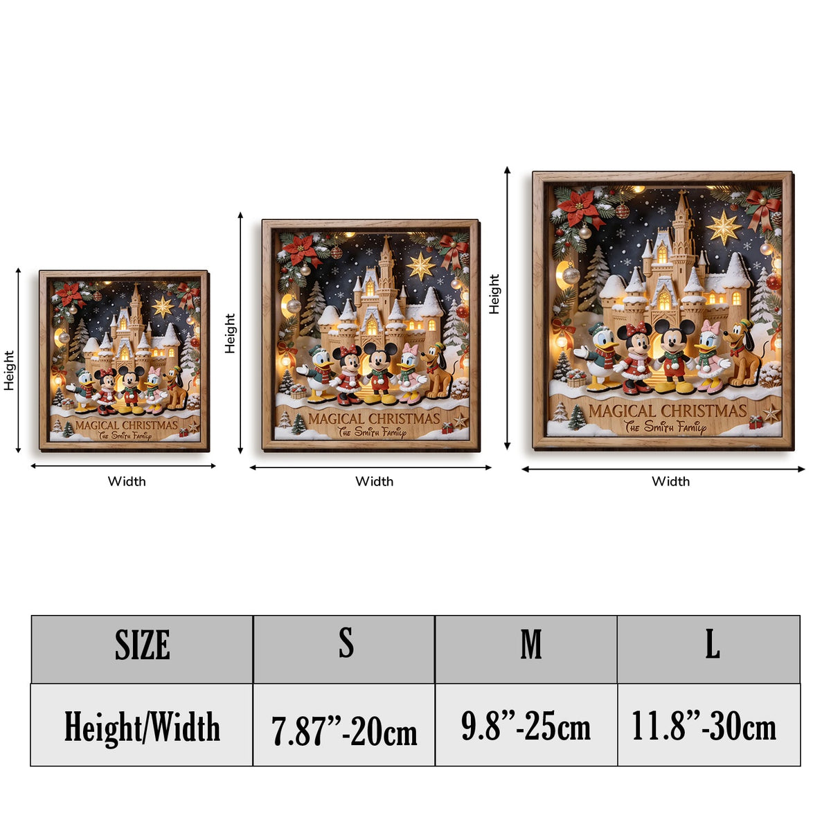 Magical Christmas - Personalized Dream Trip Wooden Light Shadow Box