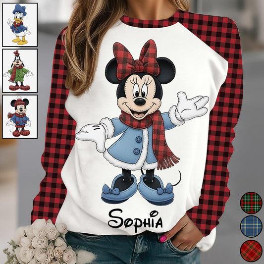 Magical Tartan Winter - Personalized Mouse All Over Shirt