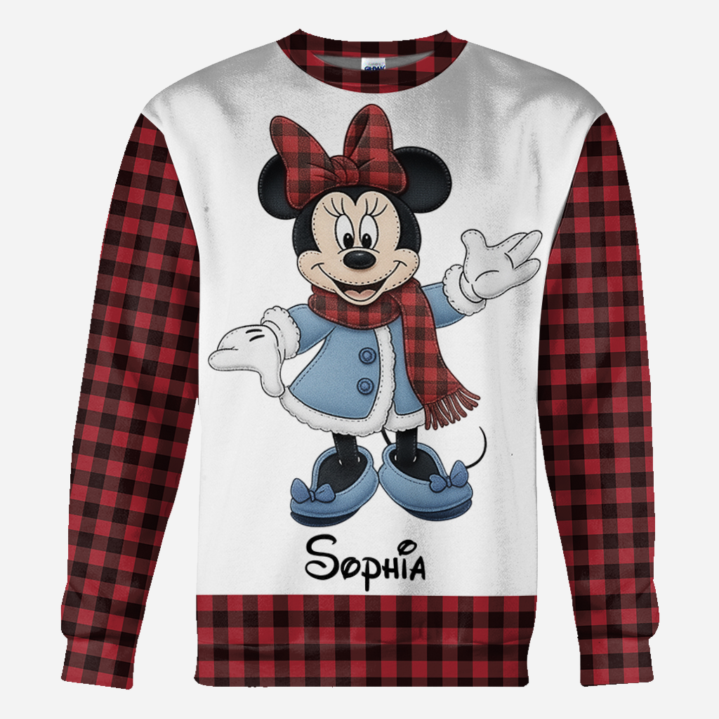 Magical Tartan Winter - Personalized Mouse All Over Shirt