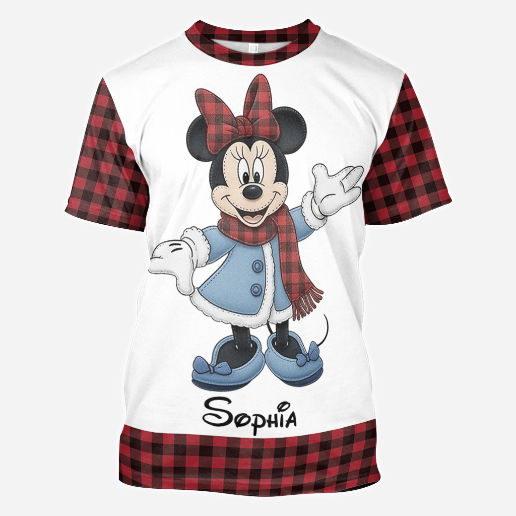 Magical Tartan Winter - Personalized Mouse All Over Shirt