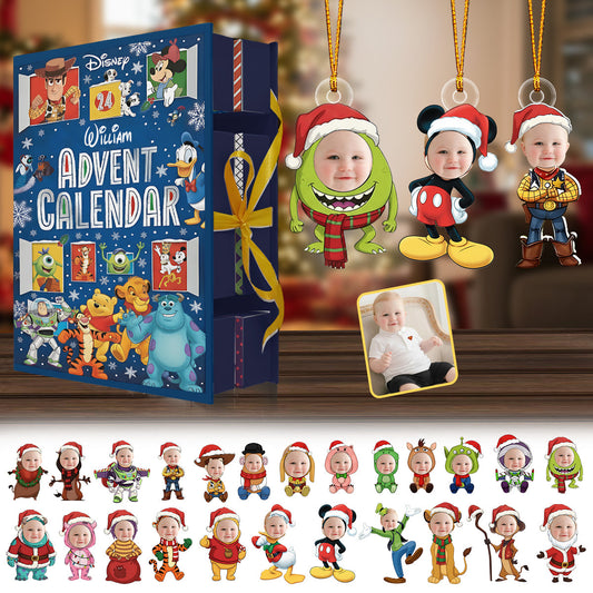 Merry Christmas - Personalized Mouse Folded Advent Calendar With Ornaments