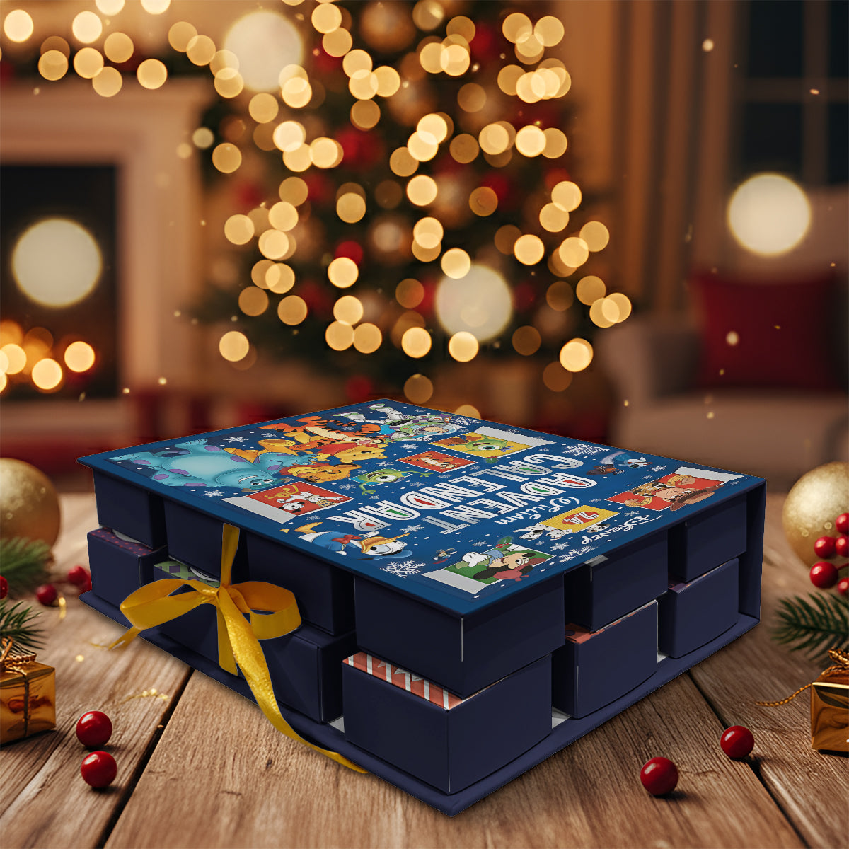 Merry Christmas - Personalized Mouse Folded Advent Calendar With Ornaments