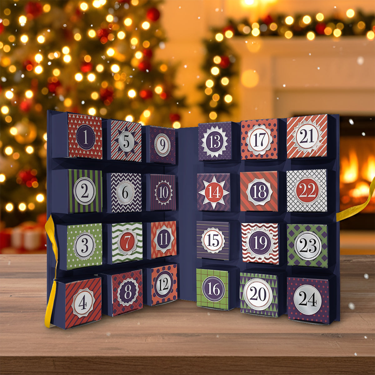 Merry Christmas - Personalized Mouse Folded Advent Calendar With Ornaments