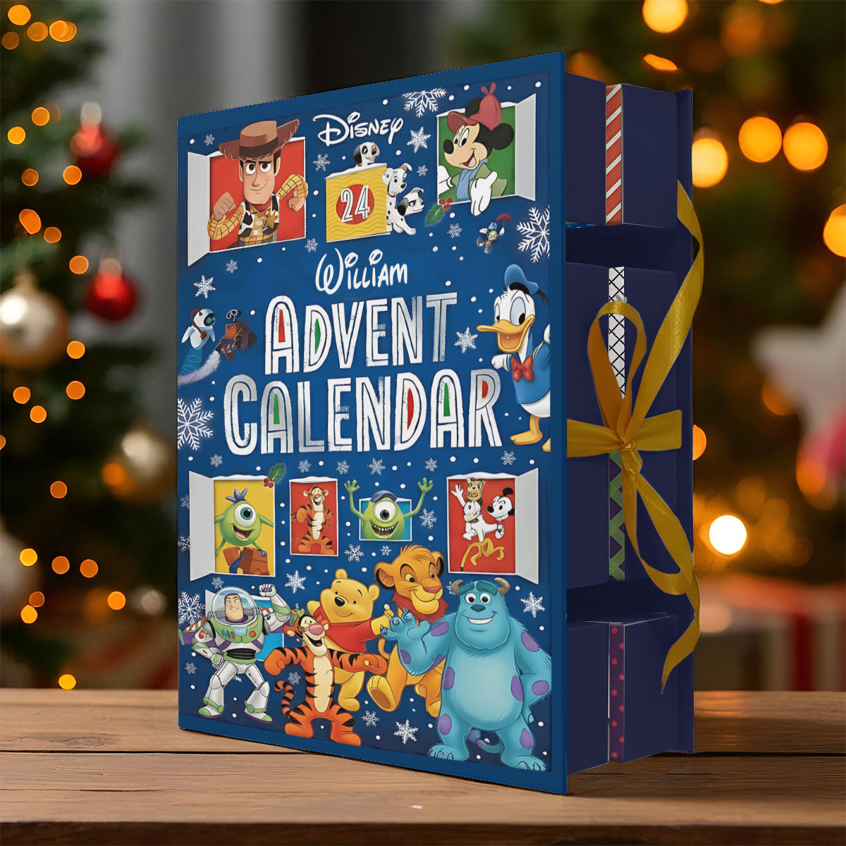 Merry Christmas - Personalized Mouse Folded Advent Calendar With Ornaments