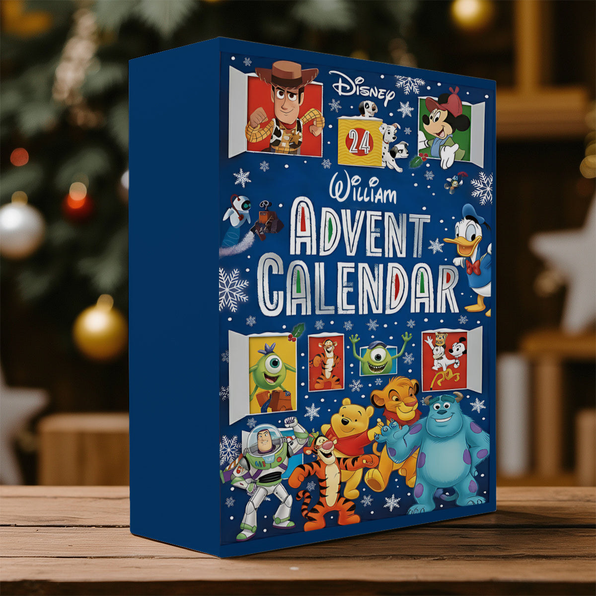 Merry Christmas - Personalized Mouse Folded Advent Calendar With Ornaments