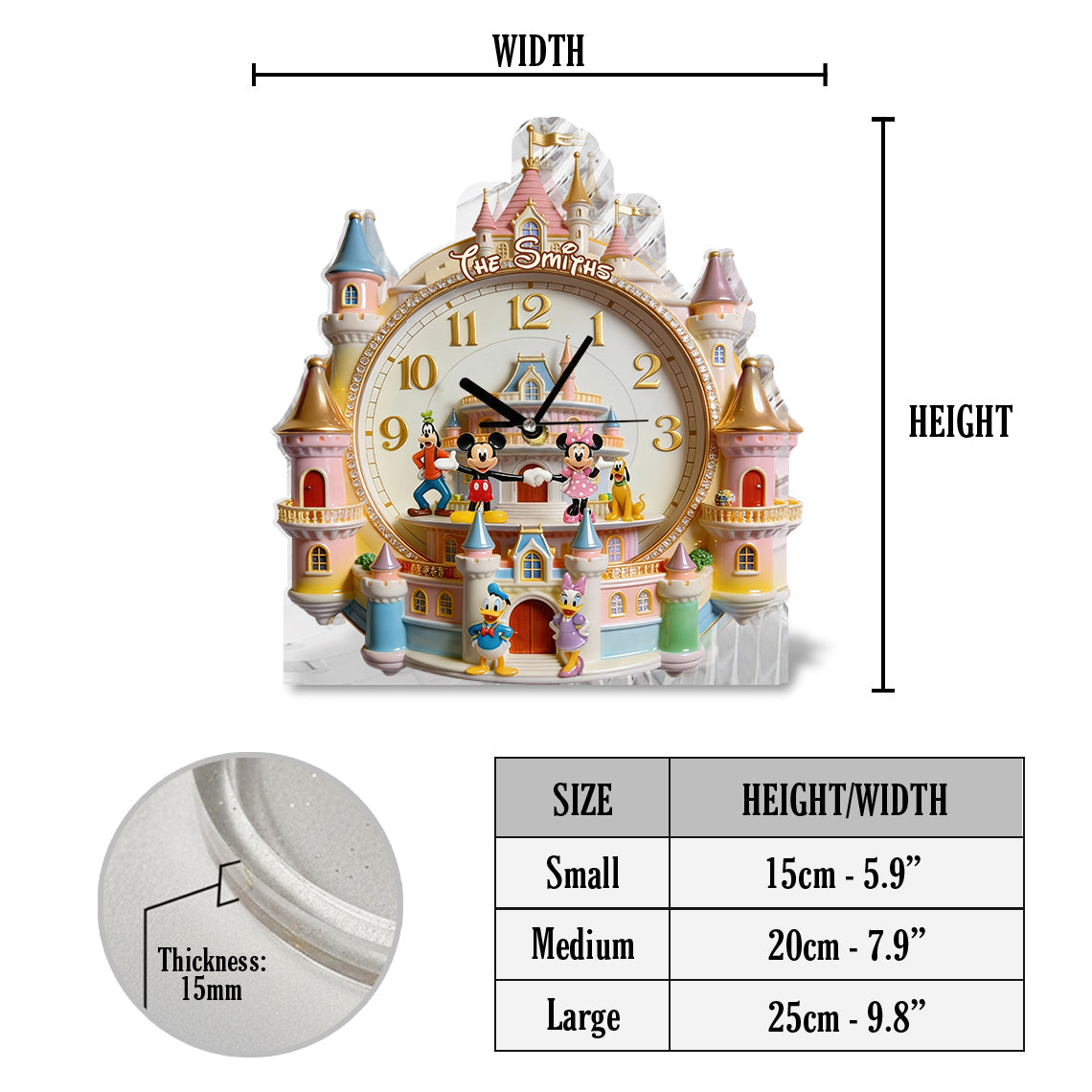 Magical Castle - Personalized Mouse Desk Clock Plaque