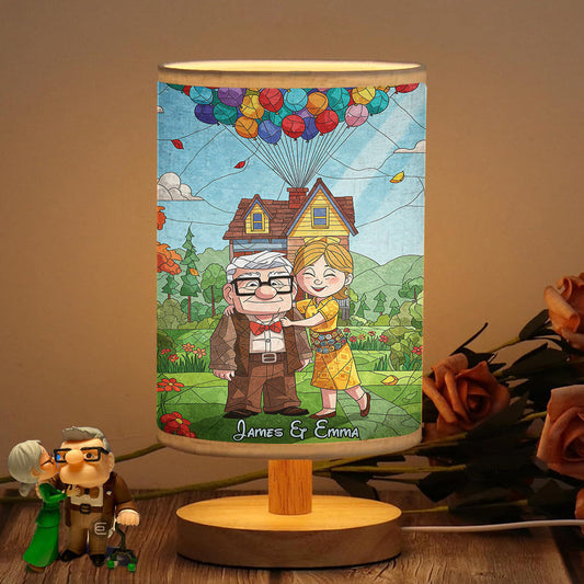 You Are My Greatest Adventure - Personalized Mouse Table Lamp with Wood Base
