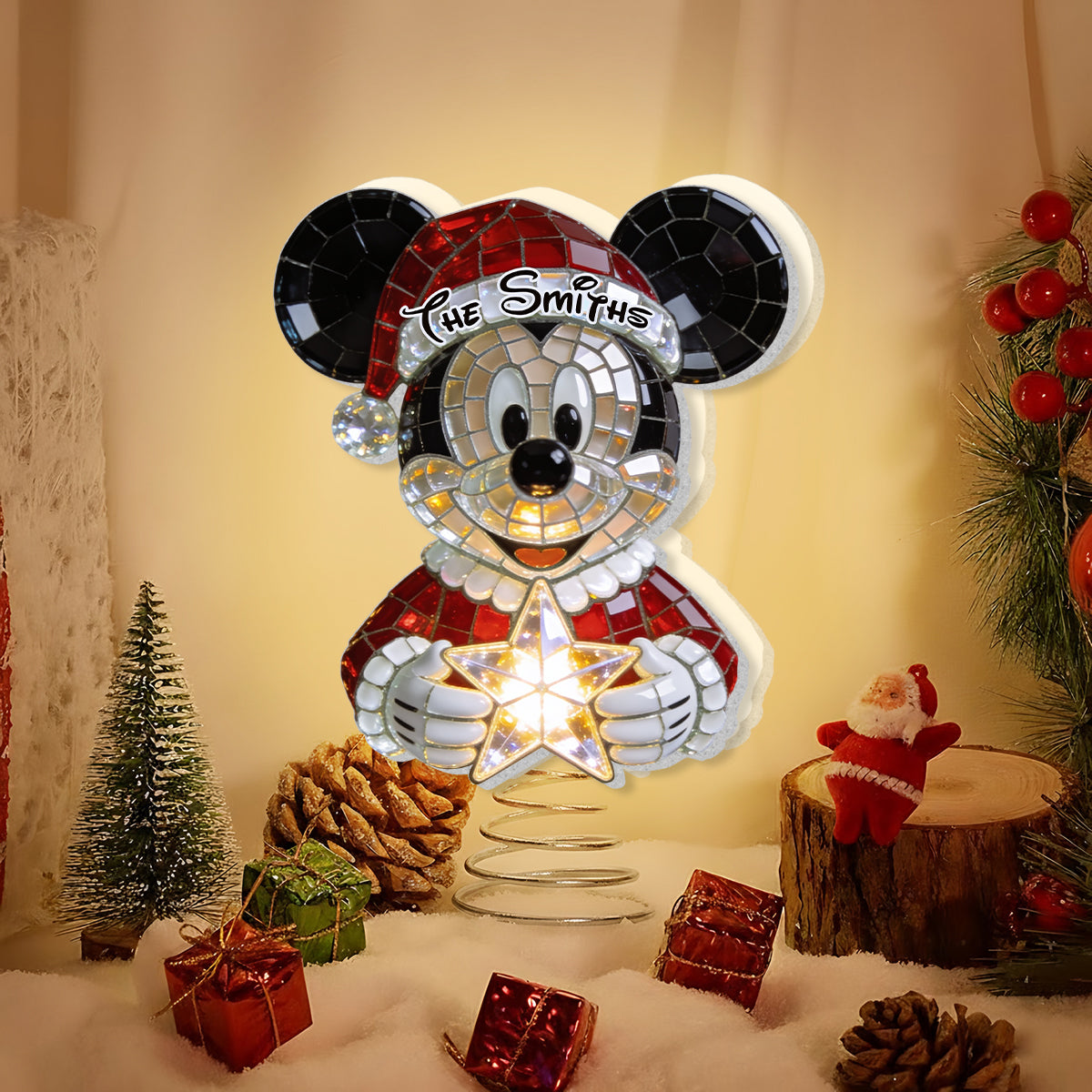 Magical Christmas - Personalized Mouse LED Light Tree Topper