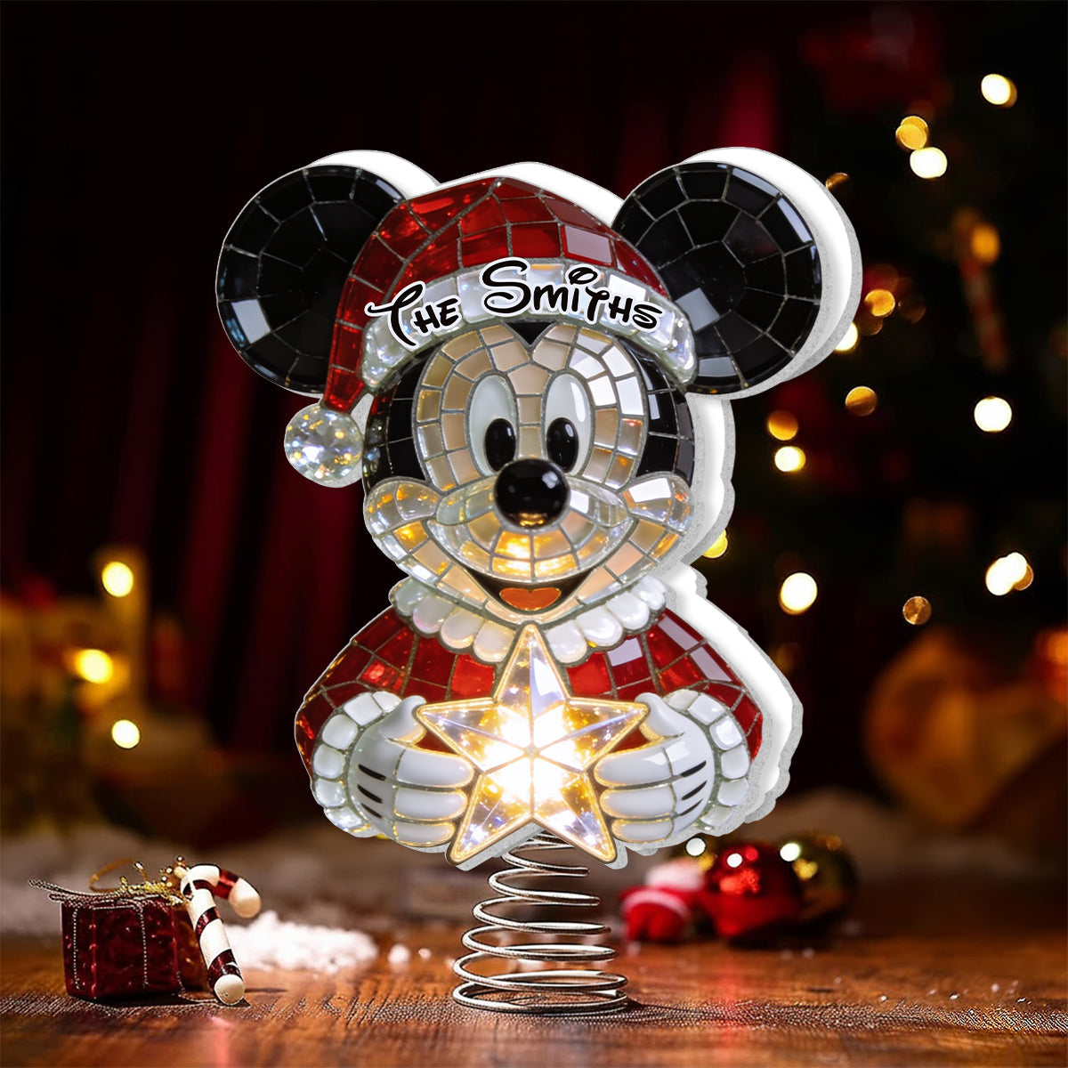 Magical Christmas - Personalized Mouse LED Light Tree Topper