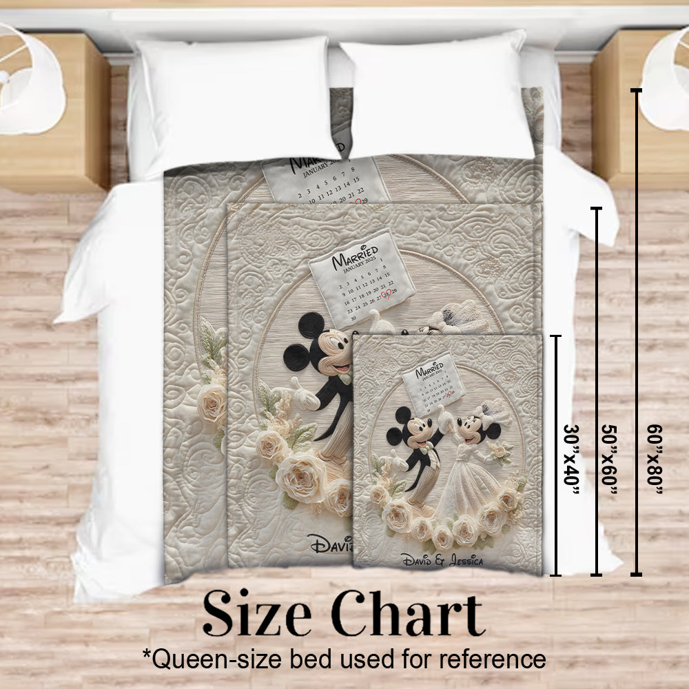 Happy Anniversary Mouse Couple - Personalized Mouse Blanket