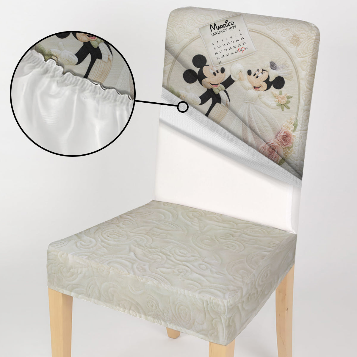 Magical Wedding Anniversary - Personalized Mouse Chair Cover Set