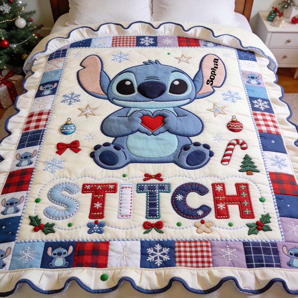 Merry Christmas - Personalized Ohana Shaped Fleece Blanket